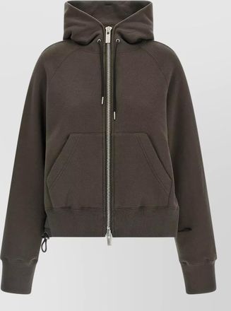 sacai cotton zip-up hoodie