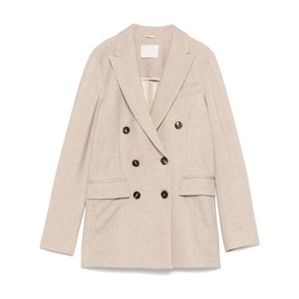 Circolo 1901 Blazers, female, Beige, Size: S Double-Breasted Jacket