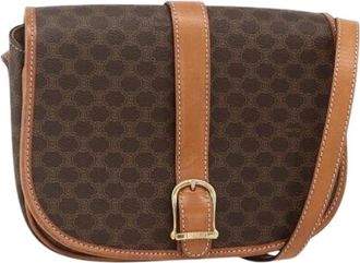 Celine Pre-owned Cross Body Bags, female, Brown, Size: ONE SIZE Pre-owned Vintage macadam shoulder bag