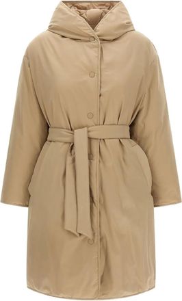 Max Mara Banfy reversible down coat - women - Polyester/Goose Down/Polyester - 46 - Neutrals