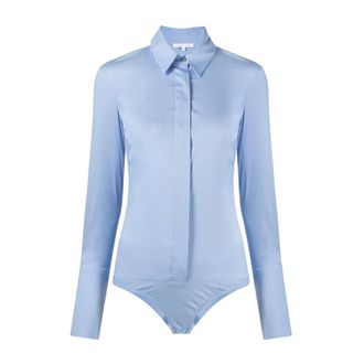 Patrizia Pepe Tops, Dames, Blauw, L, Katoen, Shirt Bodysuit