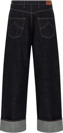 Kenzo Wide-Leg Turn-Up Jeans - Indigo