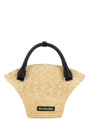 Balenciaga Straw Mini Beach Handbag