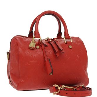 Louis Vuitton Speedy Bandouliere Bag Monogram Empreinte Giant Red Leather Handbag (Pre-Owned)