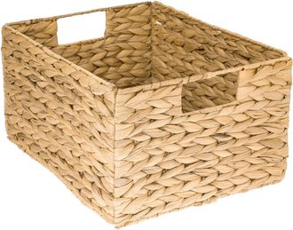 OEM Cesta De Almacenamiento Plegable Tejida Con Jacinto De Agua Y Hierba Marina Tama&ntilde;o L 36 X 28 X 20 Cm