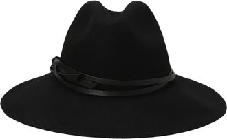 Golden Goose Fedora Hoed met Leren Patch Riem Detail - unisex - Hoeden - Zwart - M - Leer - Accessoires