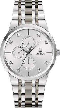 Bulova Quartz Diamond Silver Dial Ladies Watch 98D185