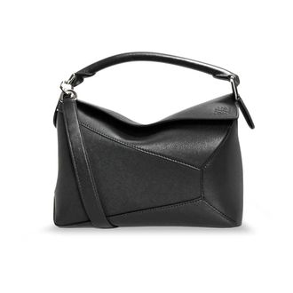 Loewe Kleine Puzzle Edge Tas - Dames - Handtassen - Zwart - ONE Size - Leer - Tassen