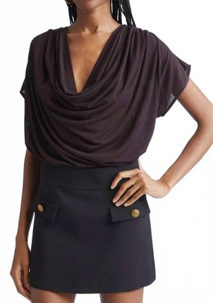 Ramy Brook Dorothy Knit Cowl Neck Top In Blackberry