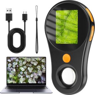 OEM Microscopio De Mano 500x Para Adultos Y Ni&ntilde;os, Minimicroscopio De Bolsillo Con Pantalla Ips De 2.0 Y 8 Led Ajustables, Microscopio Digital Recargable,