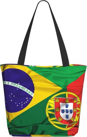 AOOEDM Brazil Portugal Flag Ladies Shopping Bag 13x11x7in.The Perfect ValentineS Day Gift.It Is The Best ValentineS Day Gift For Mom, Daughter, Wife,Etc