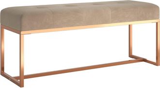 vidaXL Banco De Terciopelo Beige 110x36x45 Cm Vidaxl