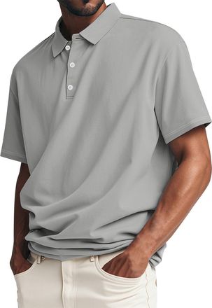 Generic Polo Shirt Mens Short Sleeve Smart Golf Office Summer Baggy Travle Shirts Classic Moisture Wicking Leisure Tops Walking Athletic Tshirt Tennis Perform