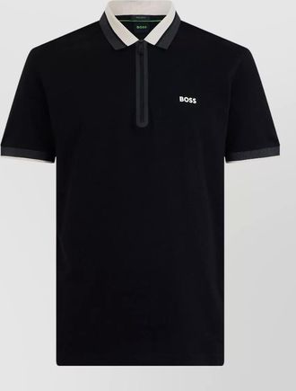 HUGO BOSS cotton zip polo shirt