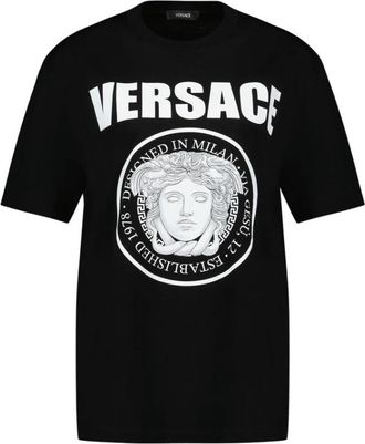 Versace Medusa Rock Katoenen T-Shirt Zwart - Heren - T-shirts - Zwart - L - Katoen - Tops