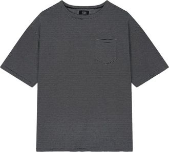STUDIO TOMBOY T-shirt a righe con tasca - Nero