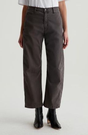 AG - Adriano Goldschmied Fiona Ankle Barrel Leg Chinos in Sulfur Misty Grey at Nordstrom Rack, Size 28