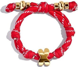 BaubleBar Knotty Initial Bracelet in Red X at Nordstrom