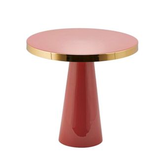 Schubiger M&ouml;bel Beistelltisch Emailliert Metall Rosa H: 45 cm