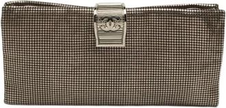 Chanel Pre-owned Leren Clutch - Dames - Vintage Clutch - Grijs - ONE Size - Leer - Vintage