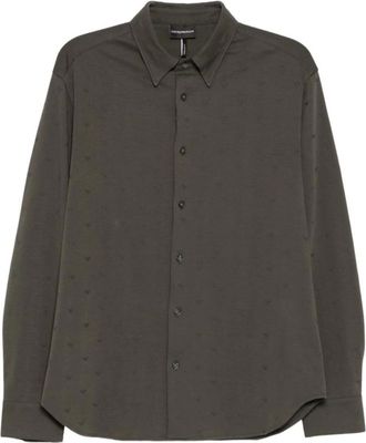 Emporio Armani Casual Shirts, male, Gray, Size: 2XL Emporio Armani Shirts