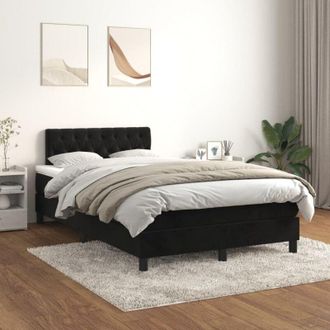 vidaXL Cama Box Spring Con Colch&oacute;n Terciopelo Negro 120x200 Cm Vidaxl