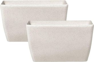 Beliani Set of 2 Plant Pots BARIS 74 cm Beige