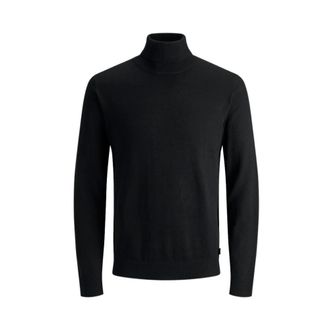 Jack & Jones Zwarte Trui met Lange Mouwen - Heren - Coltruien - Zwart - L - Katoen - Truien & Vesten