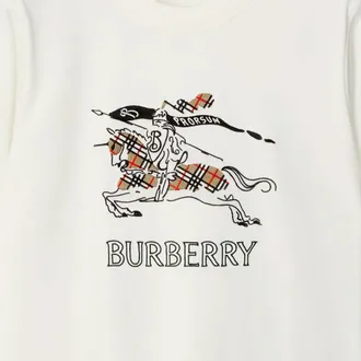 Burberry Equestrian Knight-Embroidered T-Shirt - Ivory