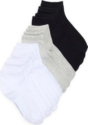 Vince Camuto Assorted 8-Pack Quarter Socks in Black White Gray at Nordstrom Rack, Size 9/11