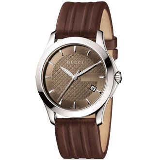 Gucci YA126403 G-Timeless Brown Dial Mens Watch - One Size