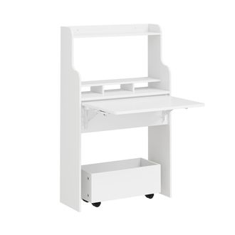 SoBuy Sobuy Mesa Plegable De Pared Con Un Caj&oacute;n Blanco 61x25x100cm Moderno Fwt105-ii-w