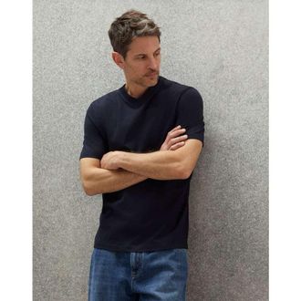 Brunello Cucinelli MenS Navy Short Sleeve Cotton Shirt, Size 48
