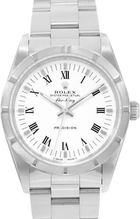 Rolex Pre-owned Rolex Air King 34 Automatic Chronometer White Dial Mens Watch 14010 WRO