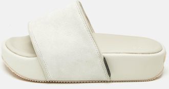 Yohji Yamamoto Grey Suede Platform Slide Sandals