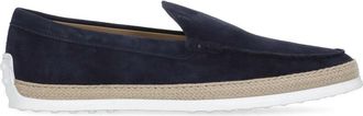 Tod's Suede Slip-on With Rafia Insert