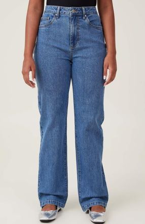 Cotton On Womens Curvy Stretch Straight Jean in Sea Blue at Nordstrom, Size 2