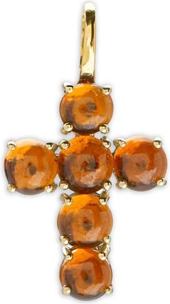 WHITEbIRD 18K yellow gold Ismène Cross carnelian pendant - Arancione