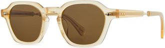 Garrett Leight RELL S SMT-WG/MOJBRN Mens Sunglasses White Size 46