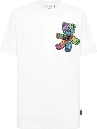 Philipp Plein Ronde Hals T-Shirt Teddy Ballon - Heren - T-shirts - Wit - 3XL - Katoen - Tops