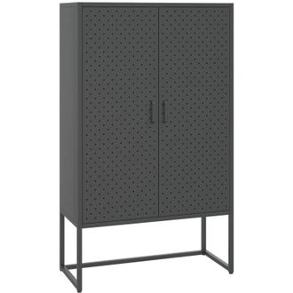 vidaXL Aparador De Acero Antracita 80x35x135 Cm Vidaxl
