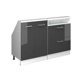 Vicco Armario De Cocina Para Techo Inclinado R-line, Antracita Brillo Intenso/blanco, 120 Cm Lote De 2, Vicco