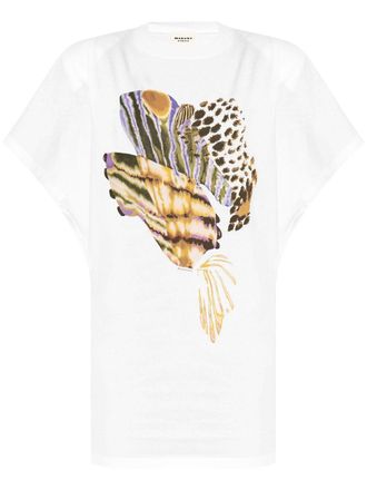 Isabel Marant Eabine jurk met grafische print - Wit