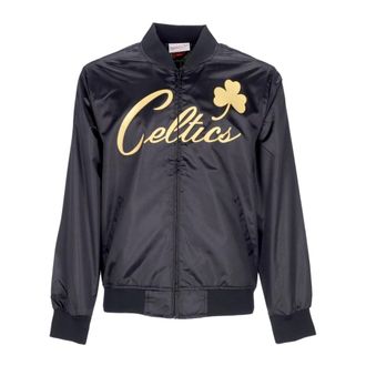 Mitchell & Ness Bomber Jackets, male, Black, L, Boston Celtics Satin Jacket NBA