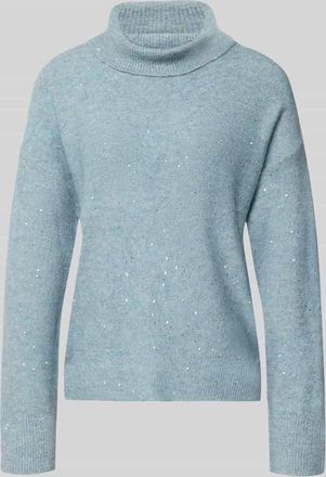 Only Oversized Rollkragenpullover mit Paillettenbesatz Modell ARIZONA LS SEQUINS in Schilf, Größe XL