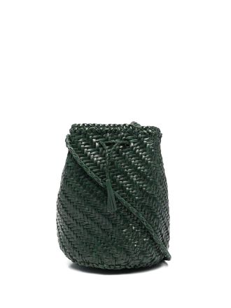 Dragon Diffusion interwoven-design bucket bag - women - Calf Leather - OS - Green