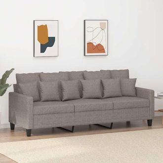 vidaXL Sof&aacute; De 3 Plazas De Tela Gris Taupe 180 Cm Vidaxl