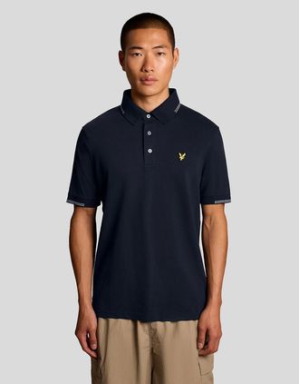 Lyle & Scott Lyle And Scott Mens Fine Cotton Tipped Polo Shirt - Black - Size: 44