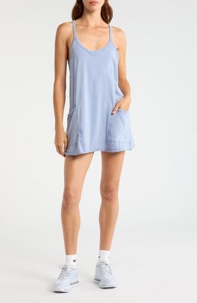 Free People FP Movement Hot Shot Racerback Romper in Blue Ash at Nordstrom, Size X-Small