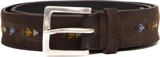 Orciani Embroidered Suede Leather Casual Belt